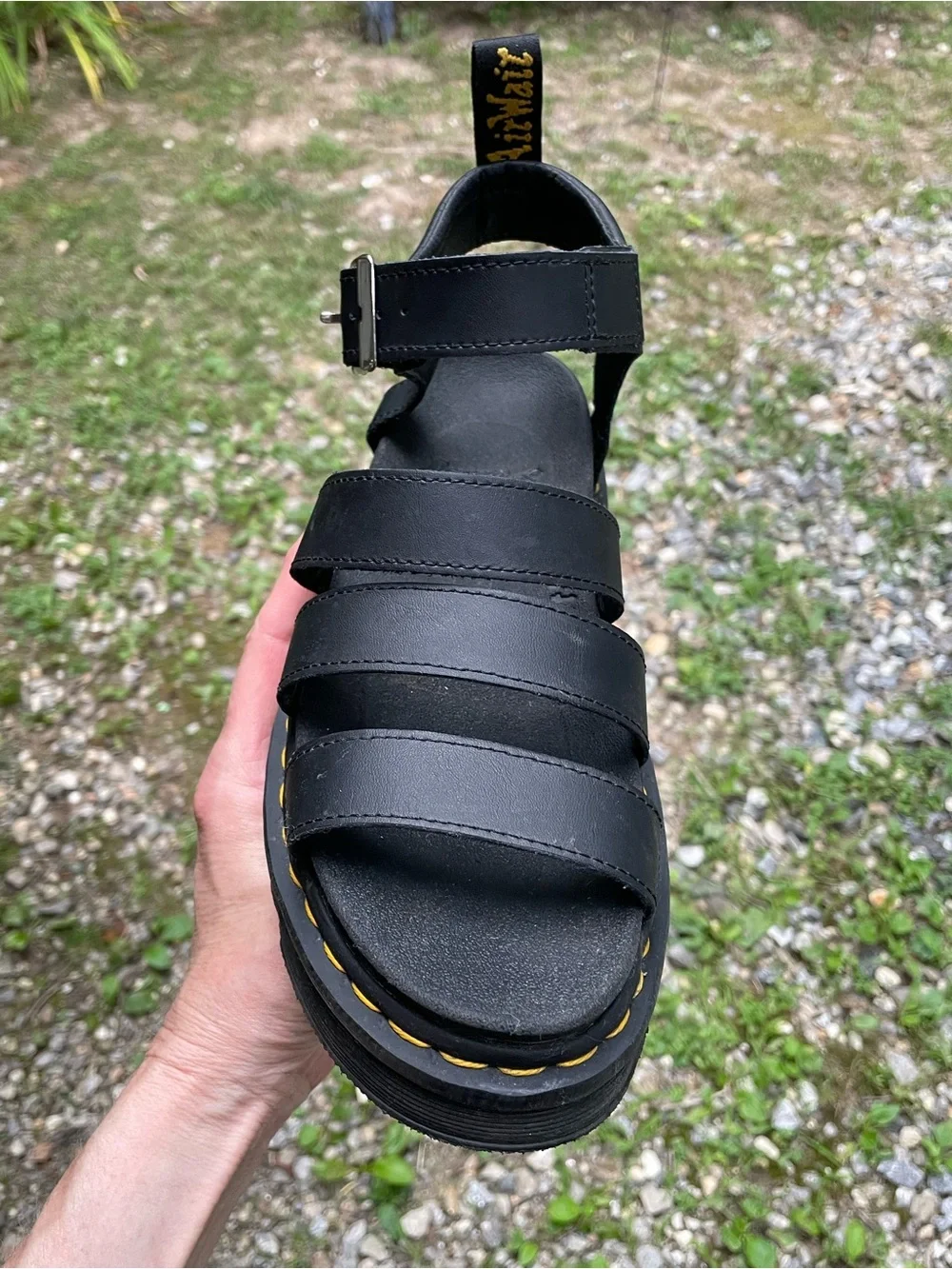 Dr Martens Blaire Platform Black Sandals Size 8